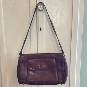 Etienne Aigner Dark Brown Leather Shoulder Bag